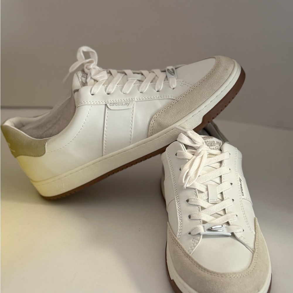 Circus by Sam Edelman Vance White and Tan New Leather Women’s Sneakers Size 10 M
